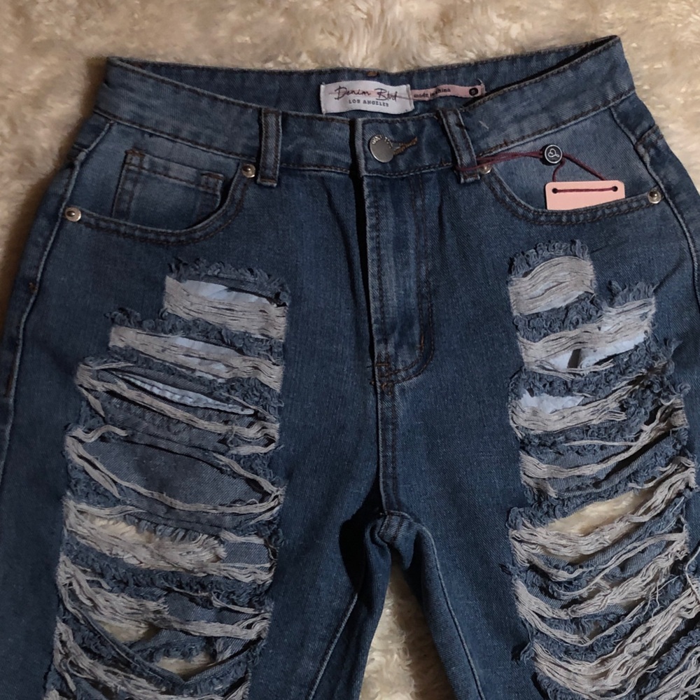Distressed Denim Shorts - Picture 2 of 5